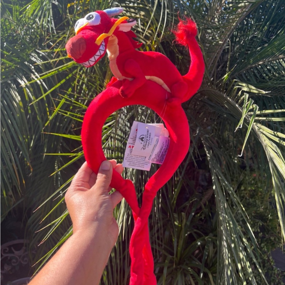 Disney Shanghai Disney Resort Mushu Red Dragon Ear Headband 2024 New Year